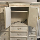Ornate cream-colored armoire/dresser with multiple drawers - thumbnail 2 of 6