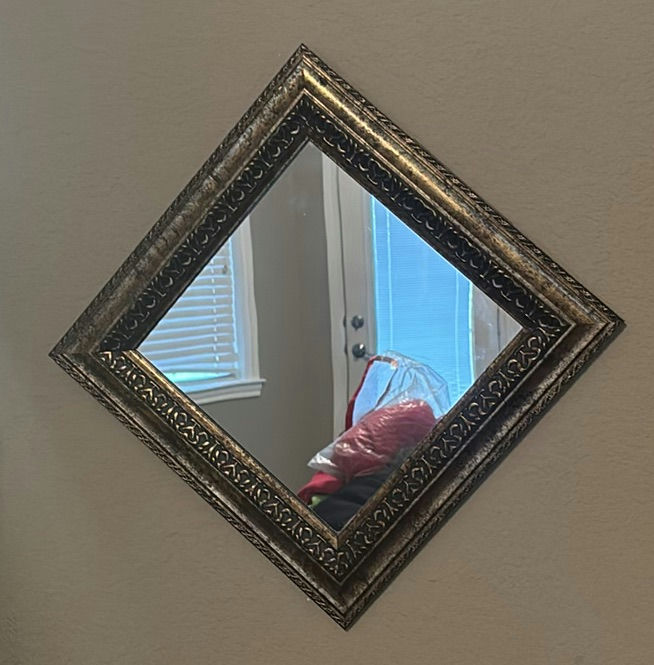 Decorative mirrors, butterfly wall art, and floral basket arrangement - image 2 of 6