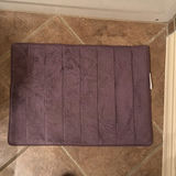 Bathroom items including shower curtain, caddy, brushes, mat, tissue box cover, and decorative grape arrangement - thumbnail 5 of 7