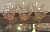Set of Six Etched Stemmed Glasses - thumbnail 1 of 5