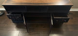 Dark wood console/sideboard with multiple drawers and central cabinets - thumbnail 4 of 5