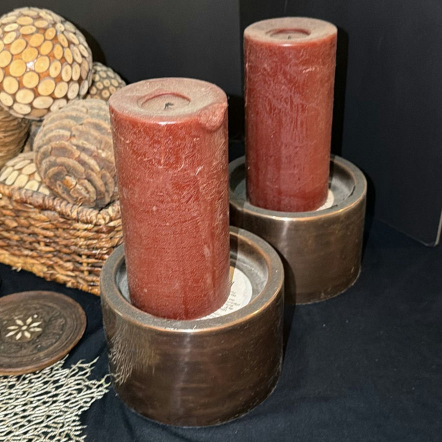 Dried botanical decor with candles, potpourri jar, and coasters - image 2 of 6