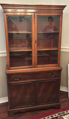 Wooden China Cabinet with Glass Doors - Image 1 of 4