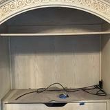 Ornate distressed white armoire with mirrored doors - thumbnail 7 of 8
