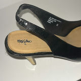 Black Bandolino pumps, pink leopard-patterned flip-flops, and black slingback sandals - thumbnail 12 of 13