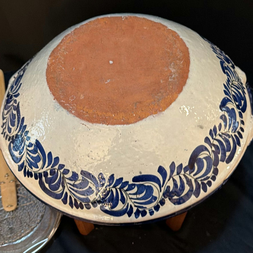 Sunflower-patterned ceramic bowl with matching pitcher on wooden stand - image 3 of 6