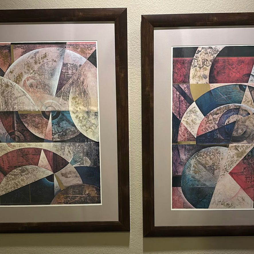 Geometric Abstract Art Prints (Pair) - image 3 of 5