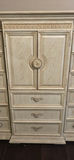 Ornate cream-colored armoire/dresser with multiple drawers - thumbnail 4 of 6
