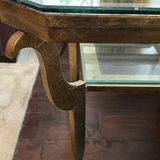 Pair of vintage brass-and-glass nesting tables - thumbnail 5 of 6
