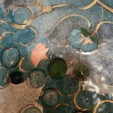 Blue enamel-on-copper decorative plate with gold scroll motif - thumbnail 6 of 6