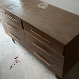 Mid-Century Wooden Dresser with Mirror - thumbnail 4 of 5