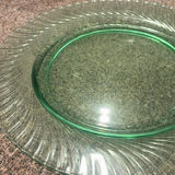 Green Glass Plate with Ribbed Rim - thumbnail 5 of 5