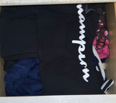 Black athletic pants with Champion and Adidas branding - Image 1 of 7