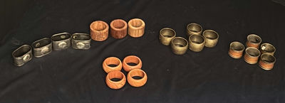Assorted Metal and Wooden Napkin Rings - Image 1 of 10