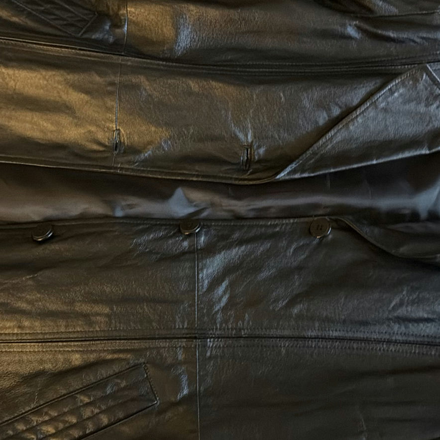 Long black leather coat - image 3 of 5