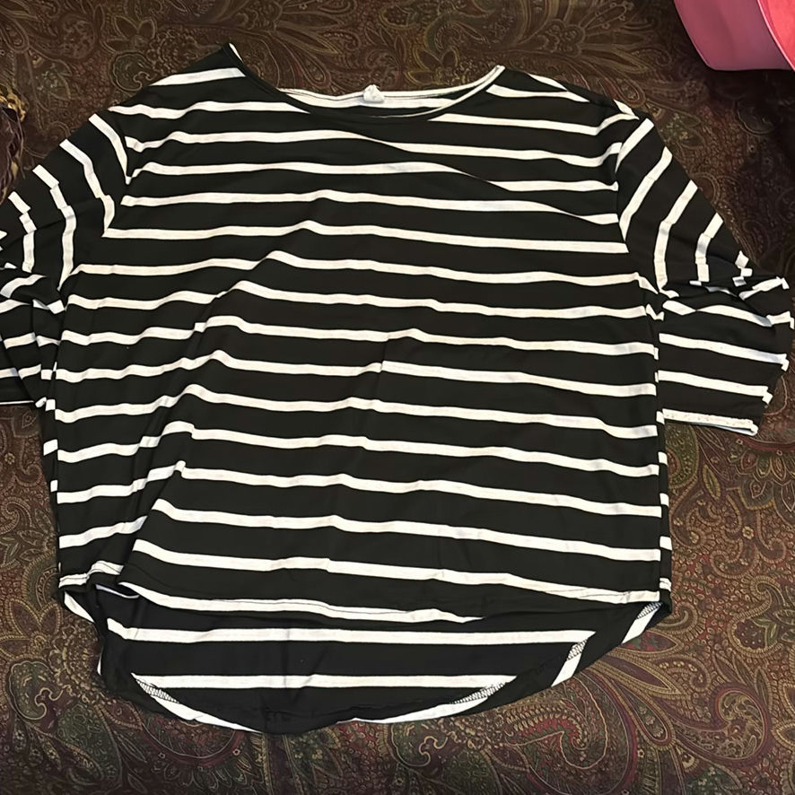 Assorted striped and solid-color tops - image 8 of 11