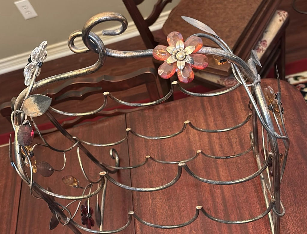 Artificial Floral Centerpiece, Decorative Branch Stems, and Metal Wine Rack - image 6 of 8