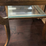 Pair of vintage brass-and-glass nesting tables - thumbnail 3 of 6