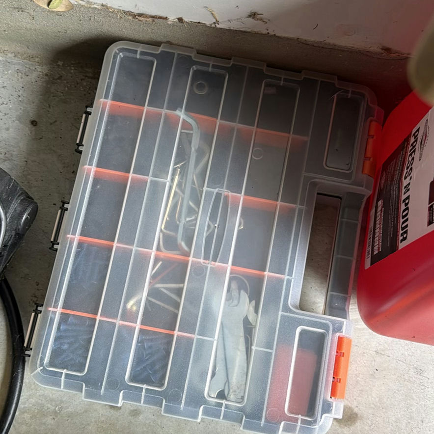 Garage power tools, fuel container, and storage boxes - image 5 of 6