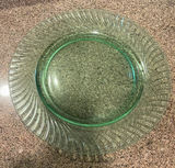 Green Glass Plate with Ribbed Rim - thumbnail 1 of 5