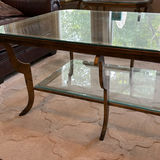 Vintage glass coffee table with metal frame - thumbnail 5 of 6
