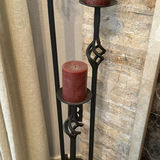 Three Black Metal Candle Holders with Red Pillar Candles - thumbnail 3 of 5