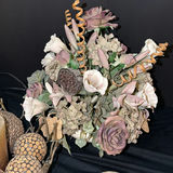 Decorative still life: antique trunk, candles, and dried floral arrangement - thumbnail 9 of 9