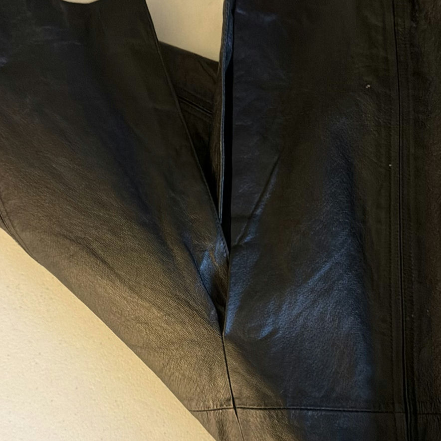 Long black leather coat - image 5 of 5