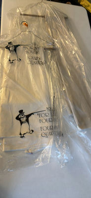 White garment bags with penguin illustration - Image 1 of 5