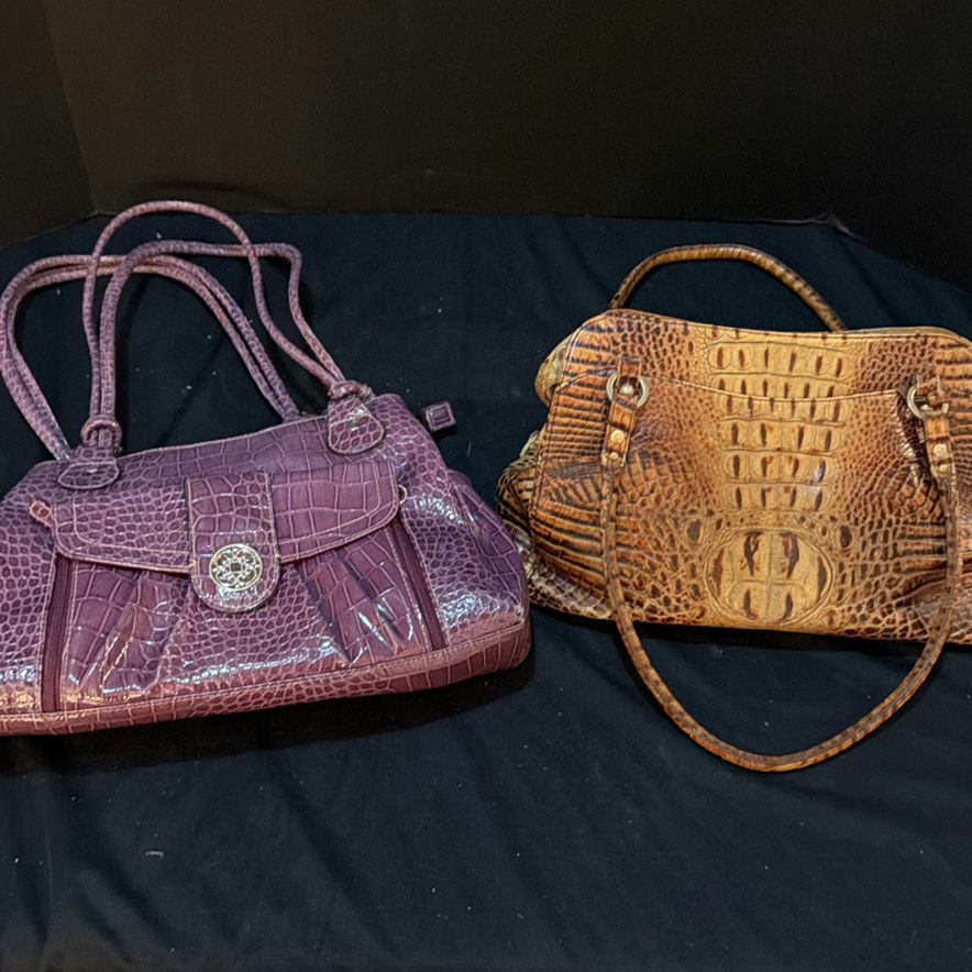 Two croc-embossed handbags - image 1 of 6