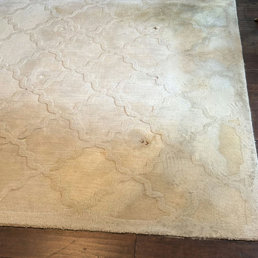 Beige area rug with abstract pattern - image 1 of 4