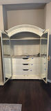 Ornate distressed white armoire with mirrored doors - thumbnail 3 of 8