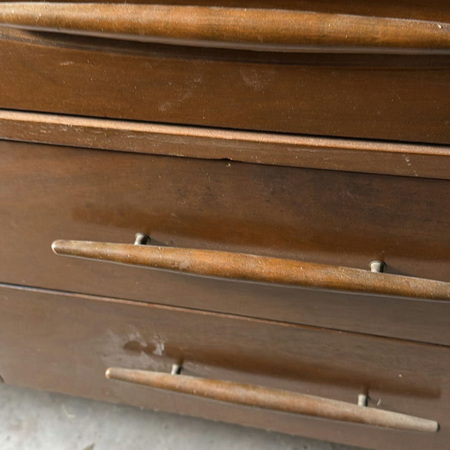 Mid-Century Wooden Dresser with Mirror - image 5 of 5