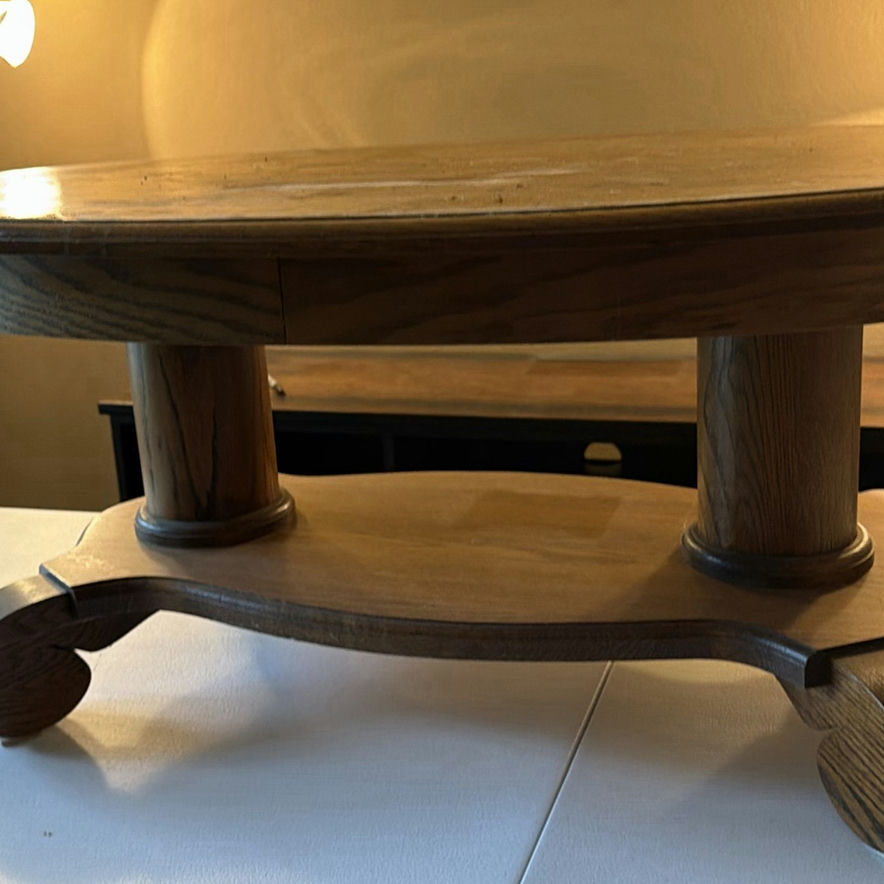 Oak Oval Pedestal Table - image 4 of 5