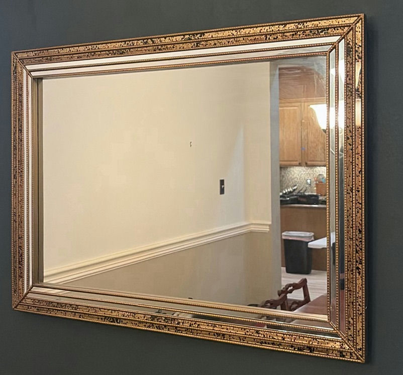 Ornate gold-framed wall mirror - image 1 of 5