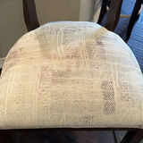 Pair of dark wood counter stools with upholstered seats - thumbnail 5 of 6