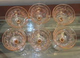 Set of Six Etched Stemmed Glasses - thumbnail 2 of 5