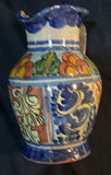 Sunflower-patterned ceramic bowl with matching pitcher on wooden stand - thumbnail 4 of 6