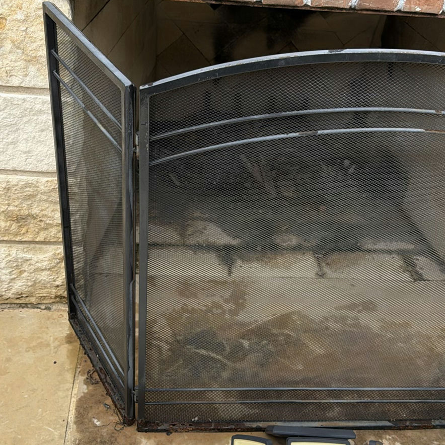 Fireplace screen with portable LED floodlight - image 4 of 5