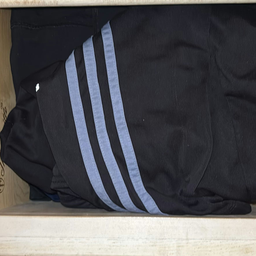 Black athletic pants with Champion and Adidas branding - image 2 of 7