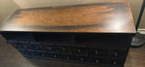 Dark wood console/sideboard with multiple drawers and central cabinets - thumbnail 1 of 5