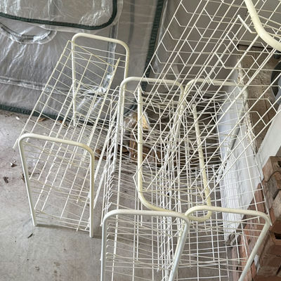 Set of white metal wire storage racks - Image 1 of 4