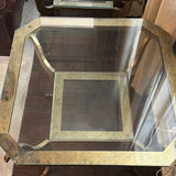 Pair of vintage brass-and-glass nesting tables - thumbnail 2 of 6