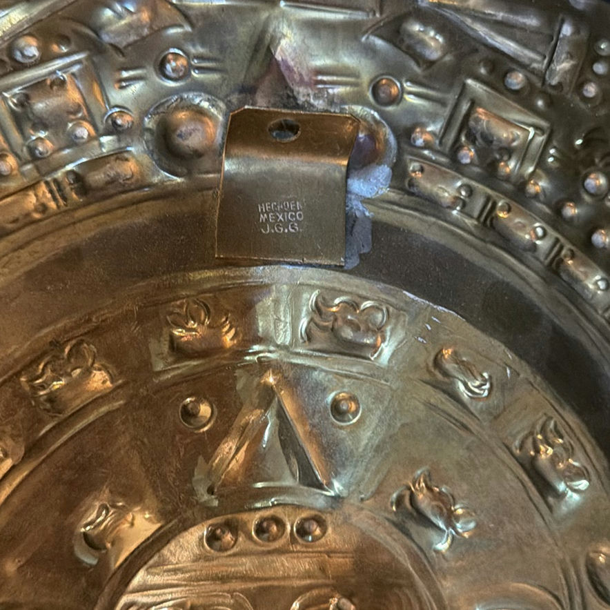 Decorative metal plate with Aztec calendar design - image 4 of 6