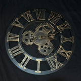Industrial gear wall clock with Roman numerals - thumbnail 1 of 5