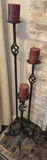 Three Black Metal Candle Holders with Red Pillar Candles - thumbnail 1 of 5