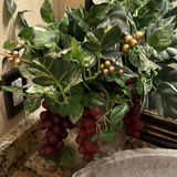 Bathroom items including shower curtain, caddy, brushes, mat, tissue box cover, and decorative grape arrangement - thumbnail 7 of 7