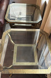 Pair of vintage brass-and-glass nesting tables - thumbnail 1 of 6