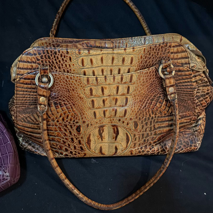 Two croc-embossed handbags - image 2 of 6