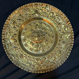 Decorative metal plate with Aztec calendar design - thumbnail 1 of 6
